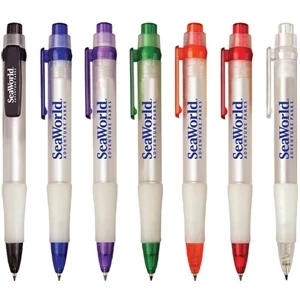 Morgan - Click Action Ballpoint Pen With Frosted White Barrel And Grip, And Translucent Clip