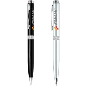 Aria - All Metal Construction, Diamond Cut Ring, Twist Mechanism Ballpoint Pen