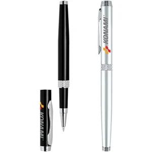 Aria - All Metal Construction, Diamond Cut Ring, Cap Off Rollerball Pen