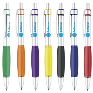 Sherman - Click Action Ballpoint Pen. Aluminum Barrel With Soft Rubber Grip