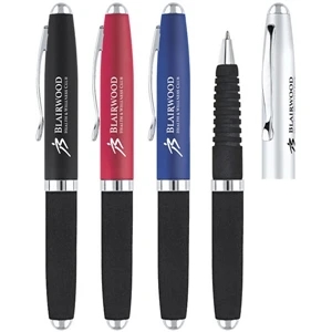 Milford - Cap-off Mini Pocket Ballpoint Pen. Metal Cap With Eva Foam Grip. Chrome Trim