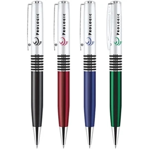 Richmond - Twist Action Ballpoint Pen With Silver Cap And Translucent Color Barrel