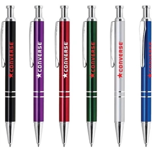 Novara - Aluminum Click Action Ballpoint Pen With Sleek Metallic Colored Barrel