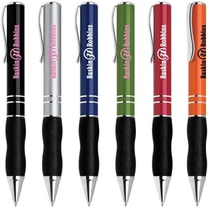 Velletri - Twist Action Ballpoint Pen With Comfortable Rubber Grip And Chrome Trim