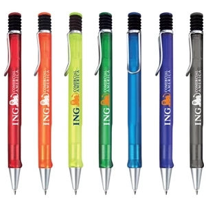 Messina - Plunge Action Ballpoint Pen With Frosted Body And Silver Trim