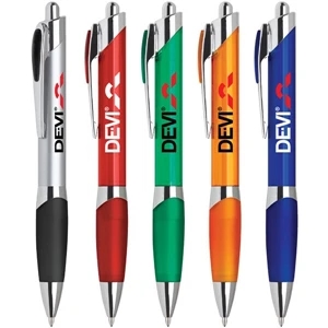 Brescia - Click Action Ballpoint Pen Features Comfort Grip And Chrome Trim