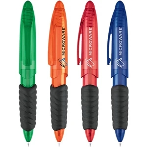 Cagliari - Plunge Action Ballpoint Pen With Translucent Body And Tip With Black Comfort Grip