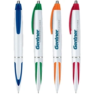 Rimini - Click Action Ballpoint Pen With White Body With Colored Accents