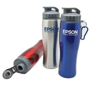 Imperial - 28 Oz Stainless Steel Sports Bottle. Flip Top Lid With A Sip Through Spout