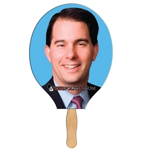 Tennis Racquet Sandwiched Hand Fan Full Color