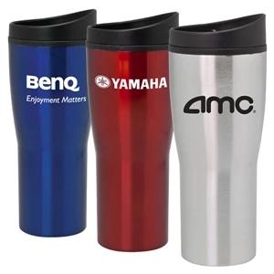 Hayward - 16 Oz Stainless Steel Travel Tumbler. Push Top Spill-proof Lid