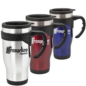 Fremont - 16 Oz Stainless Steel Travel Mug. Ergonomically Designed Large Handle