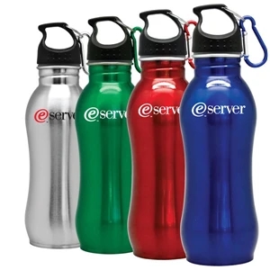Eastvale - 20 Oz Stainless Steel Sports Bottle. 1 3/4" Wide Mouth. Carabiner Clip