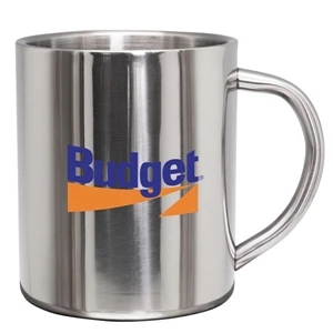 Frankfort - 9 Oz Double Wall Stainless Steel Coffee Mug. Comfortable Handle