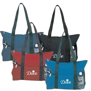 Ayon - Zippered Tote. Features Zippered Front Pocket, Slip Pocket And Mesh Pocket