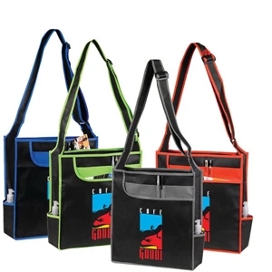 Ibiza - Messenger Tote Bag With Large Front Pocket With Organizer Inside. Adjustable Strap