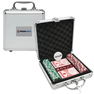 Set Includes 100 Poker Chips, 2 Sets Of Poker Cards, 5 Dice & Locking Carrying Case