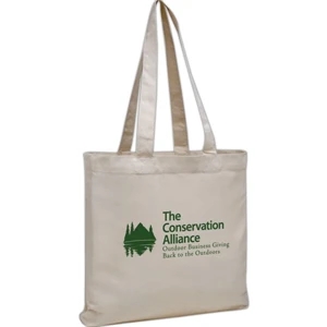 V Natural (tm) - Silkscreen - Gusseted Tote Bag Made Of 100% Organic Cotton