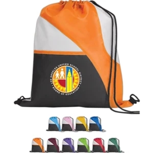 Tri-color - Vivid Expressions (tm) - Drawcord Tote Bag With Reinforced Corner