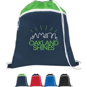 Poly Pro - Silkscreen - Non-woven Polypropylene Sport Pack With Curved Zipper Pocket