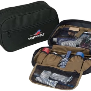 Durable 600 Denier Polyester Essentials Toiletry Case With 4 Inside Solid Pockets
