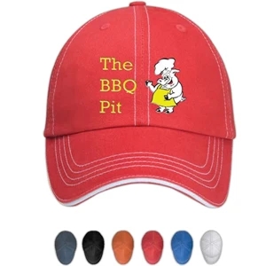 Accent - Image Lock - Unstructured Cap In Brushed Cotton Twill With Contrasting Accent Stitching