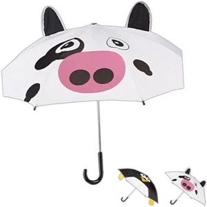 Totes (r) Critter - Cute Animal Print Umbrella With 3-dimensional Features