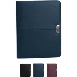 Stanford - Rich Bonded Leather Standard Padfolio With Silver Medallion Accent