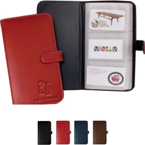 Lamis - Card Holder With Litchi Fabric Construction. Holds 72 Business Cards