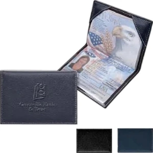 Lamis - Passport Cover Made Of Soft Litchi Fabric Accented With Stitching