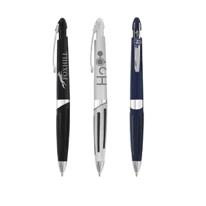 Attriant (tm) Bic (r) - Ballpoint Pen With Linear Patterned Grip Section And Polished-chrome Trim