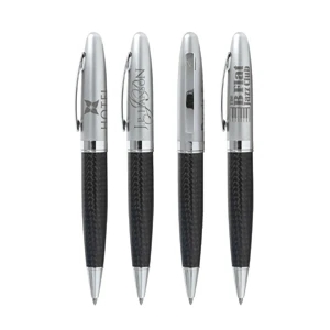 Bic (r) - Twist Style Ballpoint Pen With Carbon Fiber Weave Pattern Barrel And Chrome Accents