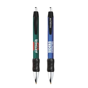 Bic (r) Widebody (r) - Ballpoint Pen With Black Rubber Grip And Polished Chrome-plated Accents