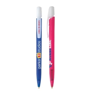 Bic (r) Media Clic (tm) Ice - Ballpoint Pen With Innovative Retracting Mechanism And Frosted White Trim