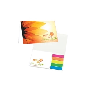 Mylar Flag And Notepad Booklet. Includes 125 Mylar Flags And White Paper Notepad