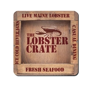1/8" Thick Coaster - Standard Coaster With Fabric Surface. Coaster Is 3 1/2" Square