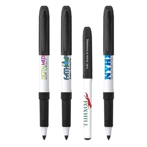 Bic (r) Great Erase (r) - White Board Marker With White Barrel, Black Ink And Textured Rubber Grip