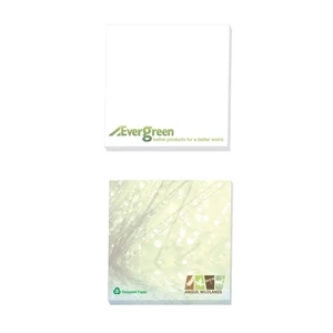 Ecolutions (r) - 25 Sheets - Adhesive Notepad, 3" X 3". Made With 30% Recycled White Paper Stock