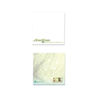 Ecolutions (r) - 50 Sheets - Adhesive Notepad, 3" X 3". Made With 30% Recycled White Paper Stock