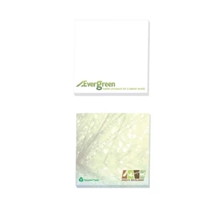 Ecolutions (r) - 100 Sheets - Adhesive Notepad, 3" X 3". Made With 30% Recycled White Paper Stock