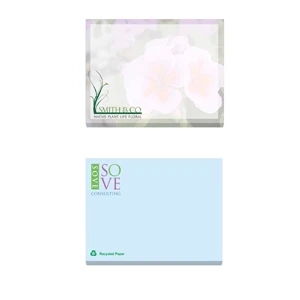 Ecolutions (r) - 100 Sheets - Adhesive Notepad, 4" X 3". Contains 30% Post-consumer Recycled Fiber