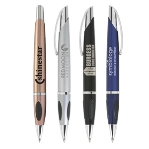 Bic (r) Protrusion Grip (tm) - Twist Style Ballpoint Pen With Soft Protruding Grip Pads And A Steel Clip