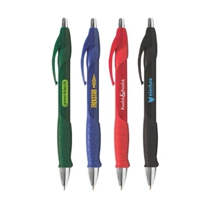 Bic (r) Pro - Ballpoint Pen With Full Length Rubber Grip And Chrome Plated Plunger And Section