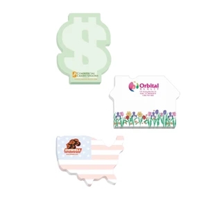 25 Sheets - Eco Friendly Adhesive Die-cut Notepad, 4" X 3". Always In Stock