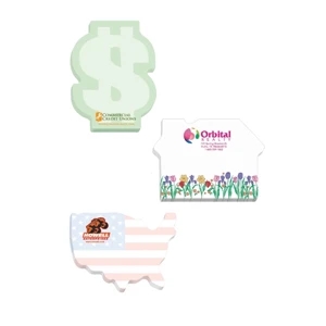 50 Sheets - Eco Friendly Adhesive Die-cut Notepad, 4" X 3". Always In Stock