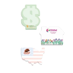 100 Sheets - Eco Friendly Adhesive Die-cut Notepad, 4" X 3". Always In Stock