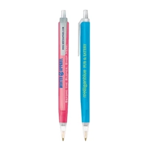 Bic (r) Tri-stic (r) - Three Sided Ballpoint Pen With A Colored Clear Barrel And Clear Trim