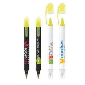 Bic (r) Two-sider (r) - Ballpoint Pen And Highlighter Combination. Medium Ballpoint Pen With Black Ink