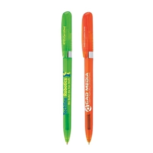 Bic (r) Pivo (r) - Retractable Ballpoint Pen With A Colored Clear Barrel And Chrome Plated Ring