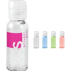 1 Oz. Bottle Of Antibacterial Hand Sanitizer In A Crystal Clear Plastic Bottle